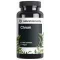 Produktbild: natural elements Chrom aus Chromium Picolinate – hochdosierte 200 mcg Chrom/Tablette – 365 Tabletten