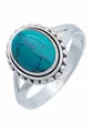 Produktbild: mantraroma Silber Ring Damen 925 Türkis Edelstein türkis schlicht groß modern