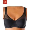 Produktbild: Minimizer-BH NUANCE, Damen, Gr. 95, Cup F, schwarz, Microtouch, Obermaterial: 71% Polyamid, 29% Elasthan, BHs Minimizer-BH, mit Bügel und wattierten Trägern