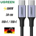 Produktbild: Ladekabel / Datenkabel USB-C zu USB-C 100W QC PD FCP 5A. 0.5m Ugreen Grau