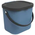 Produktbild: Rotho Mülleimer Albula 1030306161, Horizon blue, aus Kunststoff, geruchssicher, 6 Liter, 3 Stück