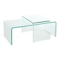 Produktbild: invicta INTERIOR Hochwertiges 2er Set Glas Couchtisch FANTOME transparent Glastisch Satztische Tische Glas Wohnzimmertisch