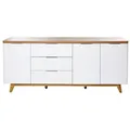 Produktbild: Livetastic Sideboard, Weiß, Eiche, Metall, 3 Fächer, 3 Schubladen, 180x77x39 cm, Beimöbel erhältlich, stehend, Wohnzimmer, Kommoden & Sideboards, Sideboards