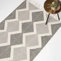Produktbild: Homescapes - Malmö Webteppich Geometrisch 90 X 150 Cm - Baumwollteppich Creme-grau-schwarz