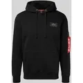 Produktbild: Alpha Industries Regular Fit Hoodie mit Logo-Patch in Black, Größe L