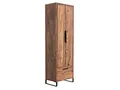 Produktbild: Woodkings® Kleiderschrank Sydney Holz massiv schmal 61cm eintürig Flurmöbel Dielenschrank Flur Möbel Echtholz Metallbeine Industrial - Design