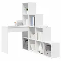 Produktbild: vidaXL Eck-Schreibtisch Weiß 101,5 x 149,5 x 149,5 cm Holzwerkstoff, Heimarbeitsplatz, modernes L-förmiges Eck-Tischlein, platzsparender Computerbereich, vielseitige Schreib- und Stauraummöbel
