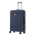 Produktbild: Koffer Trolley Reisekoffer Suitcase, Rollkoffer Handgepäck ,mit 4 Rollen 360°, Hartschalenreisekoffer, Zahlenschloss, Weicher Gummigriff M, Dunkelblau
