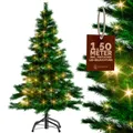 Produktbild: DeubaXXL DE Künstlicher Weihnachtsbaum 150cm mit Lichterkette und Metallfuß PVC 107722
