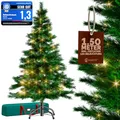 Produktbild: CASARIA® Weihnachtsbaum künstlich 150 cm Lichterkette 100 LED Tannenbaum mit Beleuchtung wie echt Stecksystem dichte Spitzen stabil schwer entflammbar