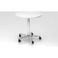 Produktbild: Meetingpoint Säulenhubtisch Ilari rund | Weiß | verchromtes Gestell | Ø 80cm | höhenverstellbar von 72-114 cm | Taster unter Platte - Weiß