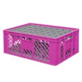 Produktbild: BRB Gläserkiste 600x400 mm für 15, 24, 33 oder 40 Gläser, farbig (Pink, für 40 Gläser Ø 67 mm, Glashöhe max 205 mm)