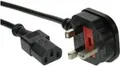 Produktbild: InLine 16651P 1m BS 1363 C13-Koppler Schwarz - Rot Stromkabel (16651P)