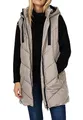 Produktbild: JdY Damen Winter Weste Skylar Lang Wattierte Puffer Stepp Jacke ohne Ärmel Basic mit Kapuze & Zip, Farben:Beige, Größe:XXL