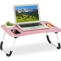 Produktbild: Relaxdays - Laptoptisch Für Bett & Couch, Hxbxt: 26 X 63 X 40 Cm, Klappbarer Betttisch, Mdf, Eisen, Notebooktisch, Pink