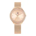 Produktbild: Tommy Hilfiger Uhr mit DREI-Zeiger-Quarzwerkfür Damen mit Roségoldfarbenes Edelstahl-Mesh-Gliederarmband - 1782700
