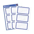 Produktbild: AVERY Zweckform 59286 Schuletiketten 9 Stück (Papier-Aufkleber für Mädchen und Jungen, blauer Rand,selbstklebend,starker Halt, beschriftbar, Namensschild, Namensaufkleber für Hefte, Mäppchen, Ordner)