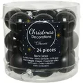 Produktbild: 24 Weihnachtskugeln 25mm Glas mini Christbaumkugeln Spiegelbeeren 3cm schwarz