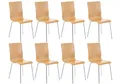 Produktbild: CLP Besucherstuhl Pepe (8er Set, 8 St), ergonomisch geformter Holzsitz