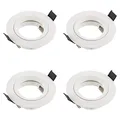 Produktbild: SEBSON Gehäuse für Einbaustrahler mit GU10 Fassung LED Halogen 230V - Einbaurahmen Aluminium Rund, Lochdurchmesser 65mm (min. 60mm, max. 70mm, Deckenbeleuchtung - 4er Set