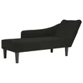 Produktbild: vidaXL Chaiselongue mit Rechter Armlehne Schwarz Samt, Recamiere, Loungesessel, Lounge Sofa, Lounge, Loungesofa, Wohnzimmersofa, Akzentsessel
