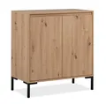 Produktbild: Kommode  80 cm Eiche Metall Schuhschrank Anrichte Wohnzimmerschrank Sideboard