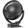 Produktbild: 10000 mAh Clip Ventilator Tragbar USB Akku Leise 4 Geschwindigkeiten 360° Dre...