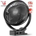 Produktbild: USB Clip Ventilator 10000mAh 20cm Tragbar Schwarz 4 Geschwindigkeiten 360°