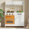 Produktbild: VEVOR Spielküche Kinderküche aus Holz mit Kochset für Kinder 3-8 Jahren Beige