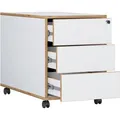 Produktbild: VCM Rollcontainer Salia 920748, Holz, weiß, mit 3 Schüben, abschließbar
