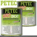 Produktbild: Petec 2x 1000ml Karo Dicht Karosseriedichtmasse streichbar Container Auto Fugen