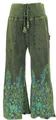 Produktbild: GURU SHOP Palazzohose, Boho Baumwollhose, Hippiehose mit Blüten, Schlaghose - Grün, Damen, Size:XL