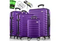 Produktbild: tillvex Sandfilteranlage tillvex® Reisekoffer Set Koffer Hartschale Trolley Kofferset Tasche (TSA Schloss Rollkoffer S-M-L-XL, 4 St), Reisekoffer Set 4-TLG. + Gepäckwaage, 8X Gurte & 4X Anhänger Kofferset