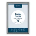 Produktbild: EUROPEL 355012 Klapprahmen B2 mit 25 mm Aluminium-Profil - aufklappbarer Plakatrahmen mit Gehrungsecke - Schnapprahmen für u.a. Poster, Zertifikate, Fotos & Werbemittel - Silber,B2 - 50 x 70 cm
