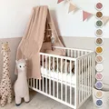 Produktbild: lilimaus Betthimmel Babybett mit Goldapplikationen [in 12 Farben] Himmel Babybett aus 100% Baumwolle Musselin - Betthimmel Mädchen & Jungen - Himmelbett Kinderzimmer & Babyzimmer Deko - Baby Bett