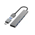 Produktbild: Hama USB-Hub 4 Ports Aluminium Ultra Slim USB-Adapter