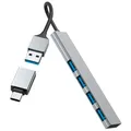 Produktbild: hama USB-Hub Ultra Slim 4-fach grau
