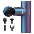 Produktbild: arboleaf Mini Massagepistole Massagegerät Massage gun, 3200rpm 0,47kg mit AI Stufen 4 Silikon-Aufsätze, leise Muskelpistole mit Tasche Muscle Gun für Muskelentspannung stark Akku USB-C