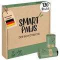 Produktbild: SMARTPAWS Hundekotbeutel biologisch abbaubar (heim- kompostierbar)| 120 zertifizierte Kotbeutel für Hunde | Extra starke Hundebeutel für sensible Hunde – Hund