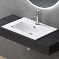 Produktbild: Doporro - Waschbecken Einbauwaschbecken 61x47x18cm Weiß Aus Keramik Inkl. Nano-beschichtung Rechteckig Brüssel912