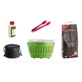 Produktbild: LotusGrill Starter-Set Classic 1x Grill Limettengrün USB-Anschluß, 1x Buchenholzkohle 2,5 kg, 1x Brennpaste 200ml, 1x Zange (Farbe nach Vorrat), 1x