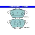 Produktbild: ATE 13.0470-7081.2 Bremsbelagsatz für SKODA SEAT AUDI VW Bremse Bremsbeläge