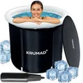 Produktbild: KRUMAD Eistonne 320 L – Faltbare Badewanne Erwachsene – Outdoor Kaltbad Wanne mit Pumpe, Abdeckung, Ventil & Stützrohren – Robuste PVC Eiswanne für Regeneration, Erholung & Kältetherapie
