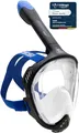 Produktbild: CRESSI Java Full Face Mask Black/Blue S/M-Vollgesichts Schnorchelmaske, Ultraklare Antibeschlaglinse, 100 % Silikon, Schnorchel Trocken mit Sicherheitsventilen, Schwarz/Blau, S/M