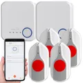 Produktbild: CASAcontrol Notruftasten: Smartes SOS-Notrufknopf-Set für Senioren, 4X Sender, 2X Empfänger, App (Smarter SOS-Knöpfe, Notrufgerät)