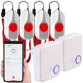 Produktbild: Smartes SOS-Notrufknopf-Set für Senioren, 4x Sender, 2x Empfänger, App