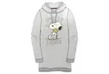 Produktbild: United Labels® Kapuzenpullover PEANUT Snoopy Kapuzenpullover lang Sweatshirt Sweatkleid Grau Gr. L