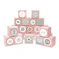 Produktbild: Frau WUNDERVoll® DIY Adventskalender Vorfreude zum Befüllen, 24 Faltschachteln rosa 7(L) x7(B) x7(H) cm (gefaltet), XL Ziffern pastell/Weihnachten, Aufkleber, Würfelbox, Faltverpackung, Schachteln