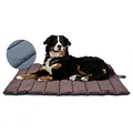 Produktbild: XIAPIA wasserdichte Hundematte für Outdoor, Waschbares Hundebett, Antistatik, Hygienisch, Faltbar, Große Reisedecke für Haustier 110x68 cm (Braun/Blau)