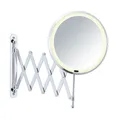Produktbild: WENKO Teleskop Wand Spiegel BARONA Ø 16,5cm Kosmetik Schminke LED Beleuchtung WC